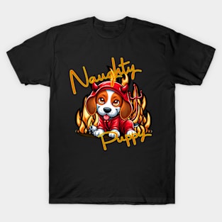 Naughty Puppy - Beagle in Devil Costume T-Shirt